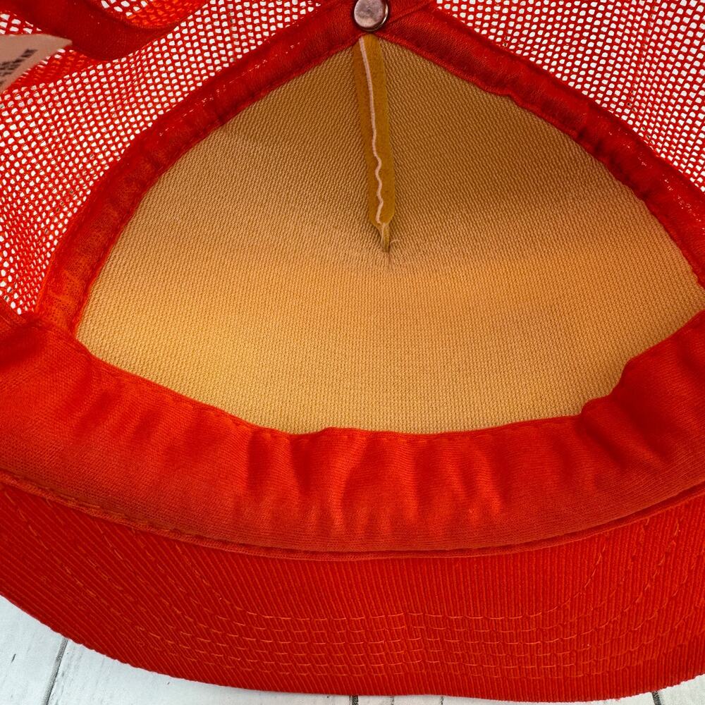 VTG 80's Canada Halifax, Nova Scotia Orange/White Patch Trucker Snapback Hat - Picture 5 of 11